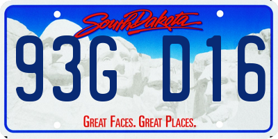 SD license plate 93GD16