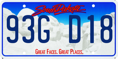 SD license plate 93GD18