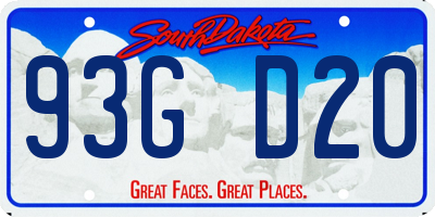 SD license plate 93GD20
