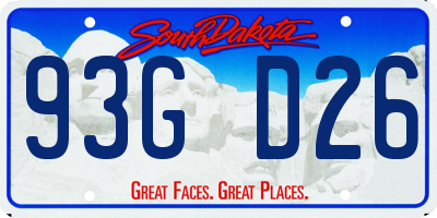 SD license plate 93GD26