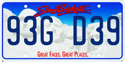 SD license plate 93GD39