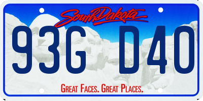 SD license plate 93GD40