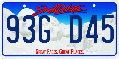 SD license plate 93GD45