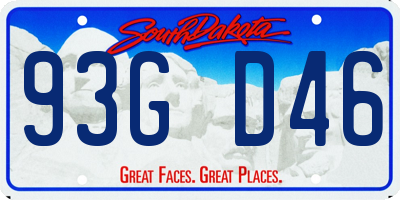 SD license plate 93GD46