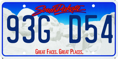 SD license plate 93GD54