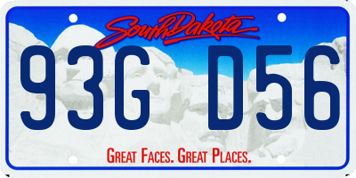 SD license plate 93GD56