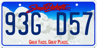 SD license plate 93GD57