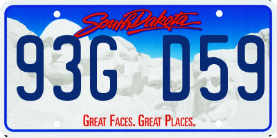 SD license plate 93GD59