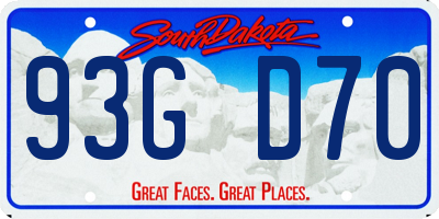 SD license plate 93GD70