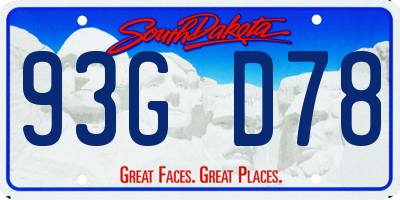 SD license plate 93GD78