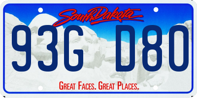 SD license plate 93GD80