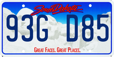 SD license plate 93GD85