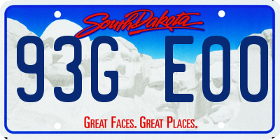 SD license plate 93GE00