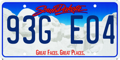 SD license plate 93GE04