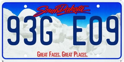 SD license plate 93GE09