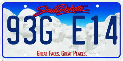 SD license plate 93GE14