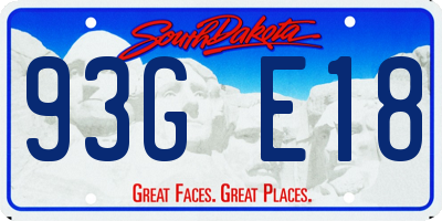 SD license plate 93GE18
