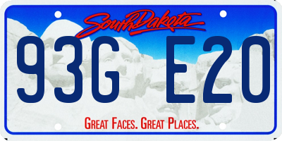 SD license plate 93GE20