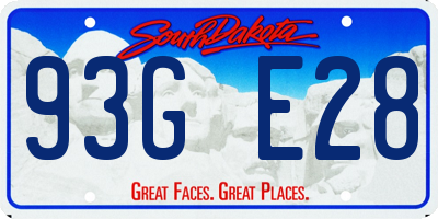 SD license plate 93GE28