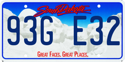 SD license plate 93GE32