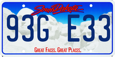 SD license plate 93GE33