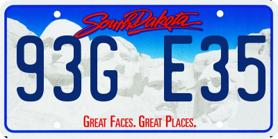 SD license plate 93GE35