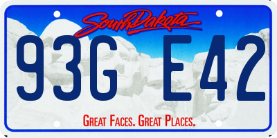 SD license plate 93GE42