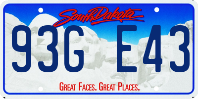 SD license plate 93GE43