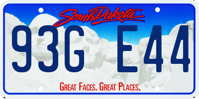 SD license plate 93GE44