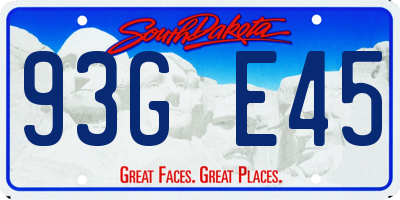 SD license plate 93GE45