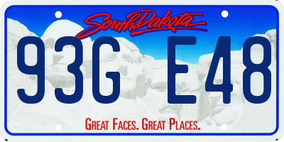 SD license plate 93GE48