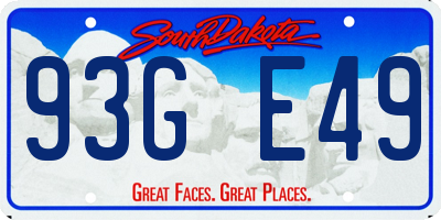 SD license plate 93GE49