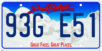 SD license plate 93GE51