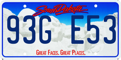 SD license plate 93GE53