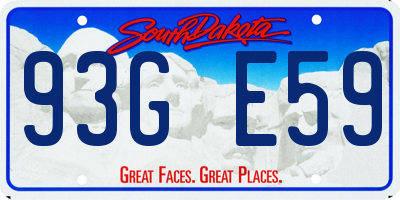 SD license plate 93GE59