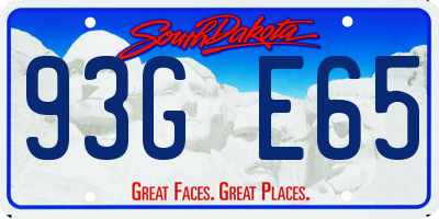 SD license plate 93GE65