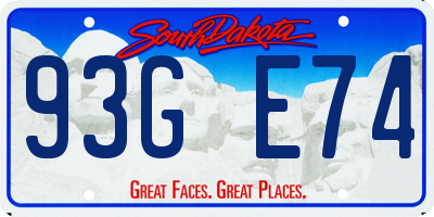 SD license plate 93GE74