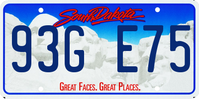 SD license plate 93GE75