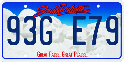 SD license plate 93GE79
