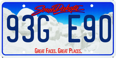 SD license plate 93GE90