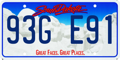 SD license plate 93GE91