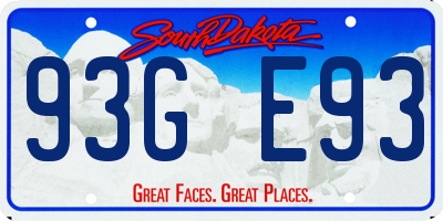 SD license plate 93GE93