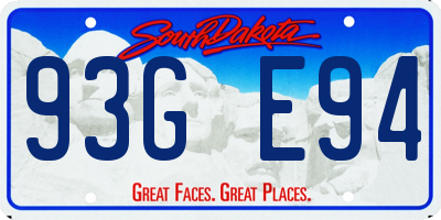 SD license plate 93GE94