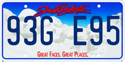 SD license plate 93GE95