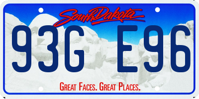 SD license plate 93GE96