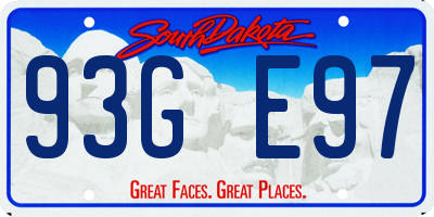 SD license plate 93GE97