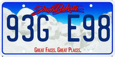 SD license plate 93GE98