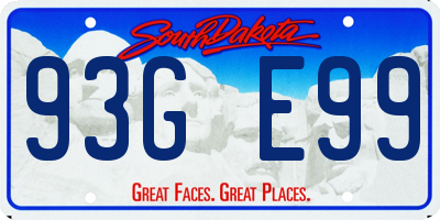SD license plate 93GE99