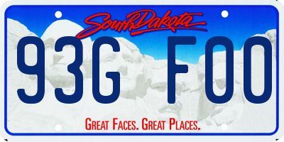 SD license plate 93GF00