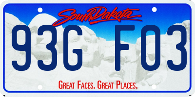SD license plate 93GF03